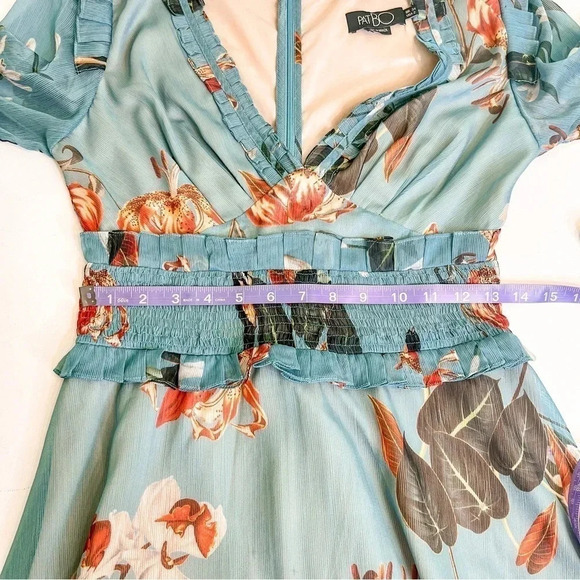 PatBo Carolina floral ruffle mini A-line dress size 2 - Picture 12 of 13